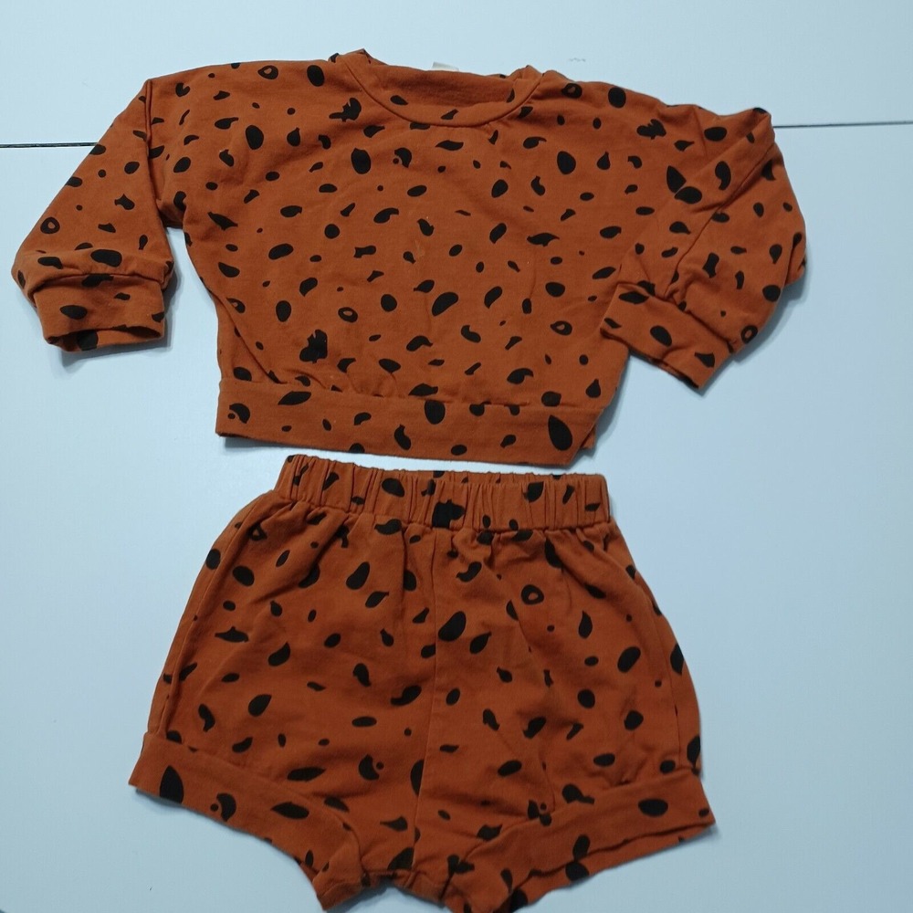 Fashion Boutique Set Girls 12-18 Months Animal Print Outfit Cotton Blend Shorts